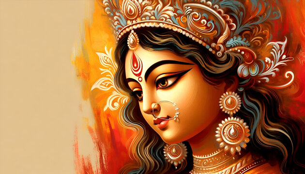 Maa Durga Navratri festival durga puja template design background