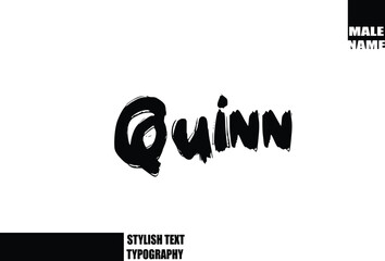Baby Boy Name Quinn In Bold Grunge And Rough Brush Text Typography