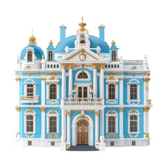 Fototapeta premium Colorful historic building with blue dome and decorative details