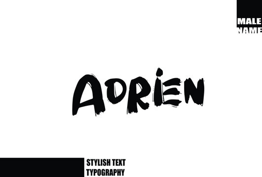 Adrien Bold Grunge And Rough Brush Text Typography Of Baby Boy Name