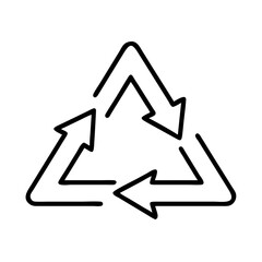 Recycling Symbol Outline with Arrows, Eco-Friendly Icon