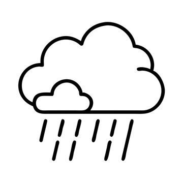 recommend clip art: Cloud and Rain Icon Outline, Weather Forecast Symbol