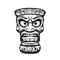 tiki statue vector, hawaii tiki statue drawing