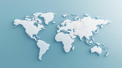 Obraz premium D World Map Illustration White Lines on Blue Background