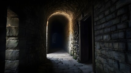 Obraz premium passageway leading deep into a dark