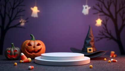 Halloween-Themed Product Promotion Podium - Spooky Display for Seasonal Marketing