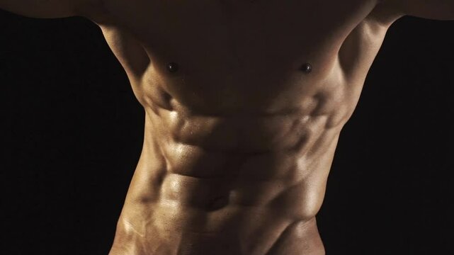 Topless man with muscle. Sexy male body. Handsome sexy model. Shirtless muscled male model. Man with a naked torso. Muscular young man with perfect body stripping. Sexy man. Seductive guy.