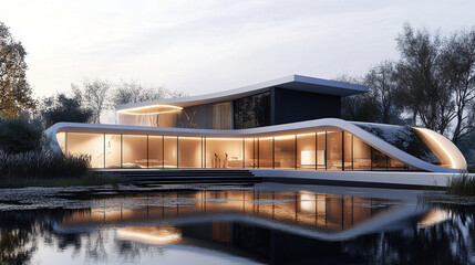 Obraz premium A contemporary modern art gallery with an avant-garde architectural approach.