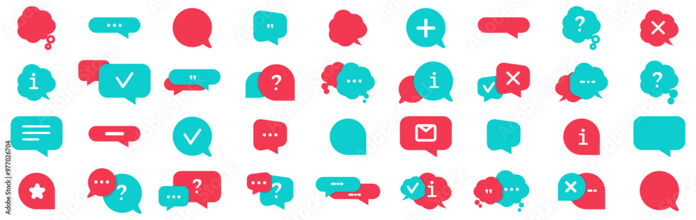 Poster set of comment speech bubble on purple background. chat message speech bubble. comment, support, quo