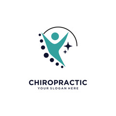 Chiropractic icon vector logo design with creative unique fresh concept Premium Vector
