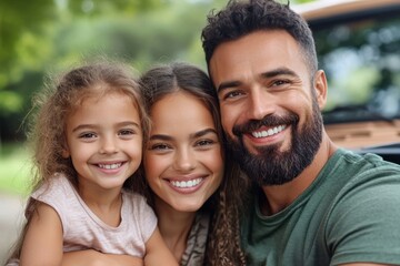 Happy Family Road Trip Through Stunning Landscapes Capturing Memories With Every Mile, Open Windows, Smiling Faces, and Breathtaking Views