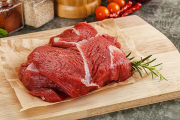 Raw beef meat piece for cooking