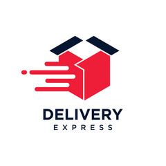 Delivery icon vector logo design with creative unique concept Premium Vector