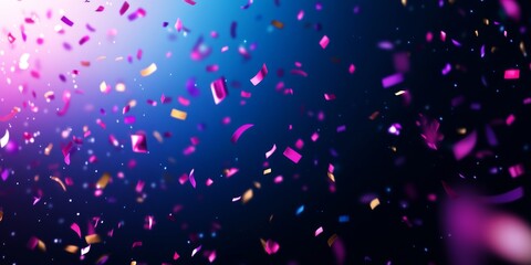  Colorful confetti falling through the air on a colorful background, a party celebration for a birthday Christmas, new years eve