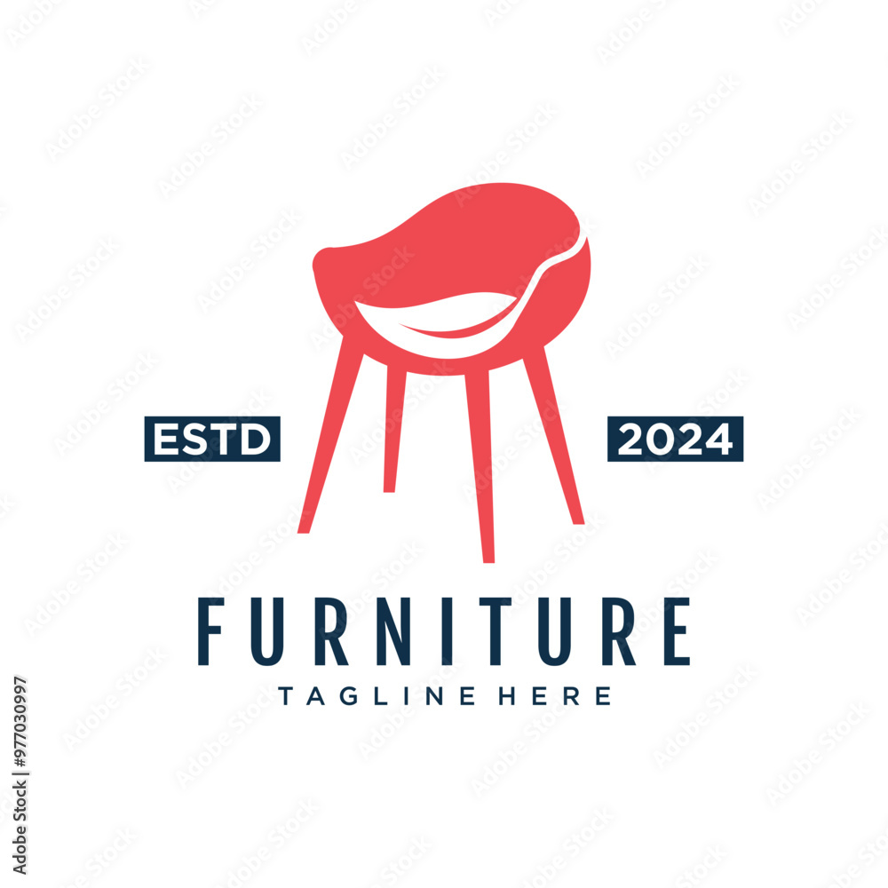 Wall mural Furniture icon vector logo design with creative unique concept Premium Vector