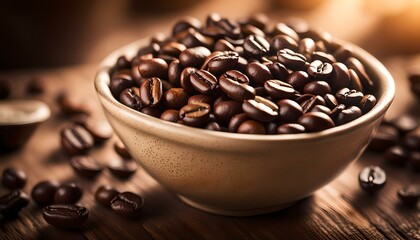 Fototapeta premium Dry Organic Espresso Coffee Beans in a Bowl 
