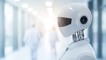 An AI-driven robot in a hospital, assisting doctors in patient care, symbolizing the growing role of robotics in the medical field