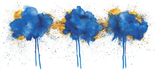 Fototapeta premium Social media stories banners made from blue watercolor alcohol ink