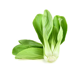 Cantonese vegetables isolated white background