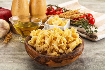 Raw dry Italian pasta - campanelle