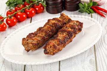 Chicken kebab minced meat and spices