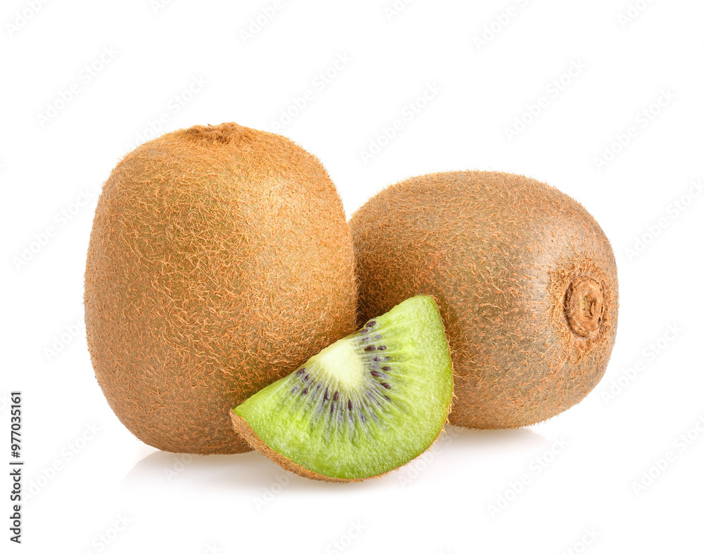 Poster Kiwi fruit isolated on white background