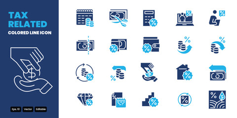 tax related colored icon vector design good for web and mobile app