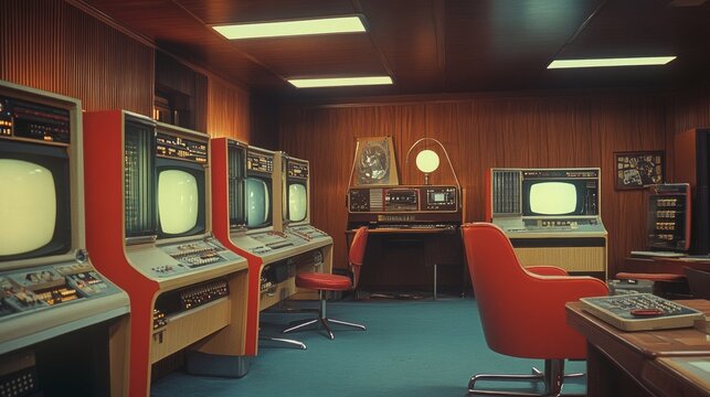 a computer room in the 1950s.