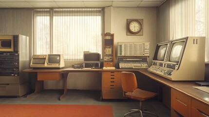 a computer room in the 1950s.