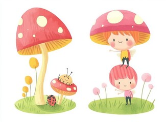 This watercolor illustration for girls features a fairy and flowers