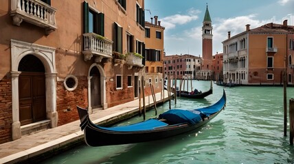 Obraz premium italian interior design venetian canalside apartment