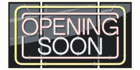 Neon "Opening Soon" Sign Illustration