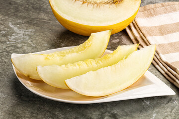 Sweet juicy ripe melon slices