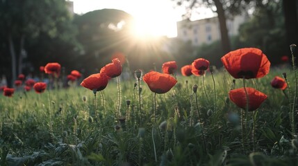 Poppy Field Sunset