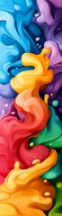 Vibrant fluid paint swirls in a mesmerizing mix of colors creating a captivating abstract design.