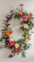 oval flower arrangement flora bouquet for wedding and decoration white background