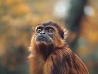 Fototapeta premium Diana Monkey, African Primate, Arboreal Species in the Wild