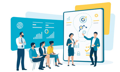 The idea. A new business project,  innovation. Brainstorming. Business vector illustration.
