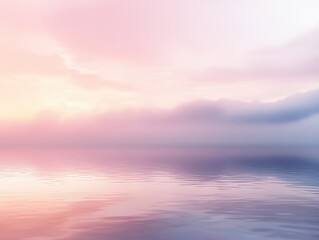 Fototapeta premium Serene Lakeside Sunset Reflection Calming Nature Landscape at Dusk