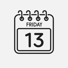 Icon calendar day week Friday 13