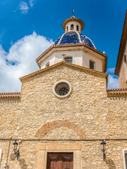 Church of Our Lady of Consolation of Altea with two domes made of typical Levantine blue tiles, Spain