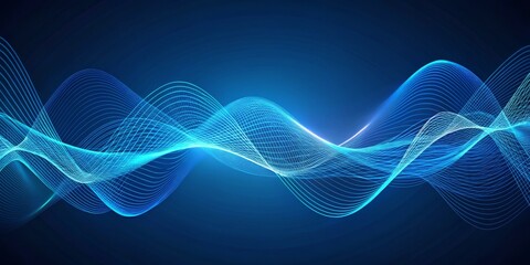 Abstract Blue Wave Pattern, Digital Art, Abstract Background, Network, Technology