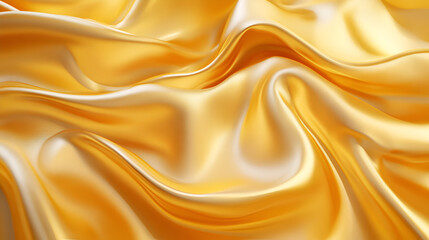 Obraz premium Golden silk elegant background ,Texture of fabric ,3d render,3d image of gold fabric texture,Smooth elegant golden silk can use as background,Luxury gold cloth background 3D render