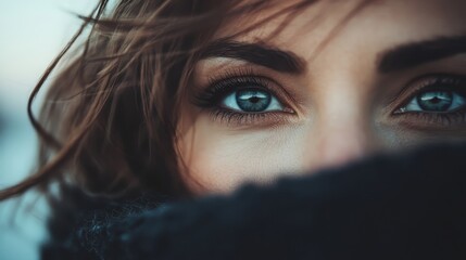 A visually pleasing depiction of hair strands in soft focus, enhancing the delicate and gentle feel of the image with subtle details and smooth transitions in hues.