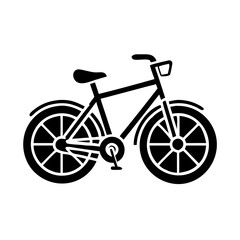 Fototapeta premium Bicycle Icon in Black and White, Simple Transportation Symbol