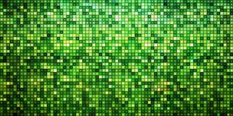 Obraz premium Green Pixel Grid Abstract Background, pixel, abstract, texture