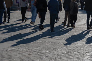 Schattenwurf von Fussgängern, Schweiz