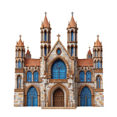 Fototapeta premium Illustration of a grand castle with towers and ornate architecture