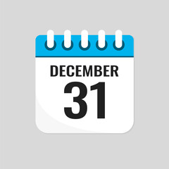 Icon page calendar day - 31 December