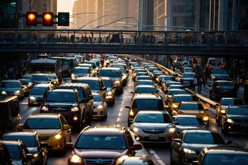 Obraz premium traffic jam in a big city